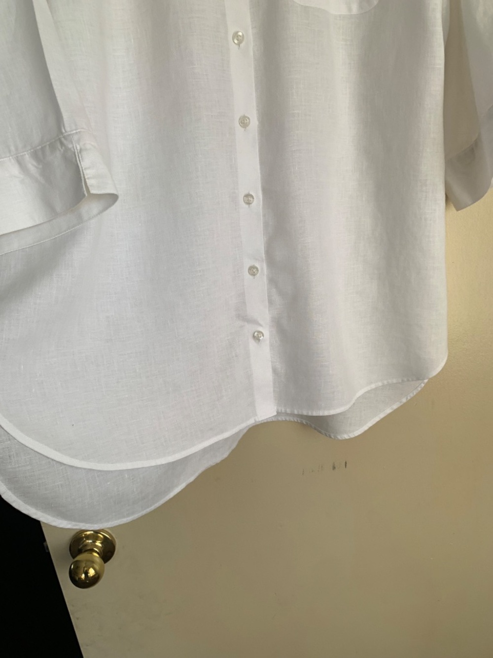 Chico's White Linen Button Up Shirt Tunic Top Beach Travel Layering Sz.3 or XL - Picture 5 of 10